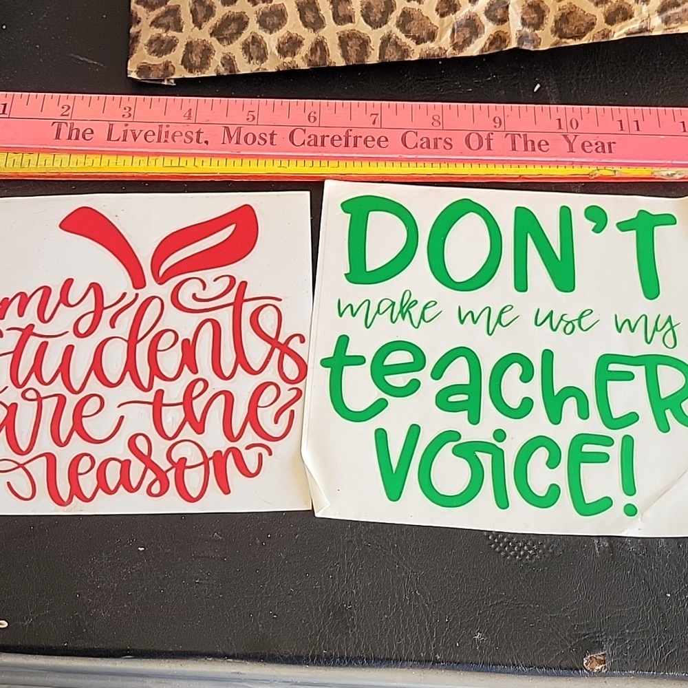 Educational Teacher Premium Vinyl Stickers 5"ish X 6"ish Set Of 2